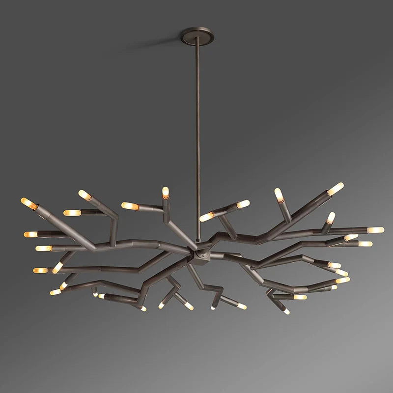 lustre led de luxe en acier inoxydable éclairage moderne - vue 3 sur 10