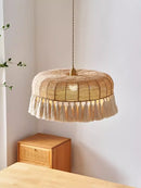 lustre à LED en corde de chanvre pour décoration intérieure