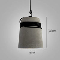 Suspension Led en ciment avec corde de chanvre