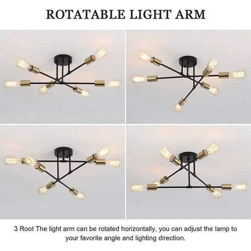 luxe rétro led lustre suspendu