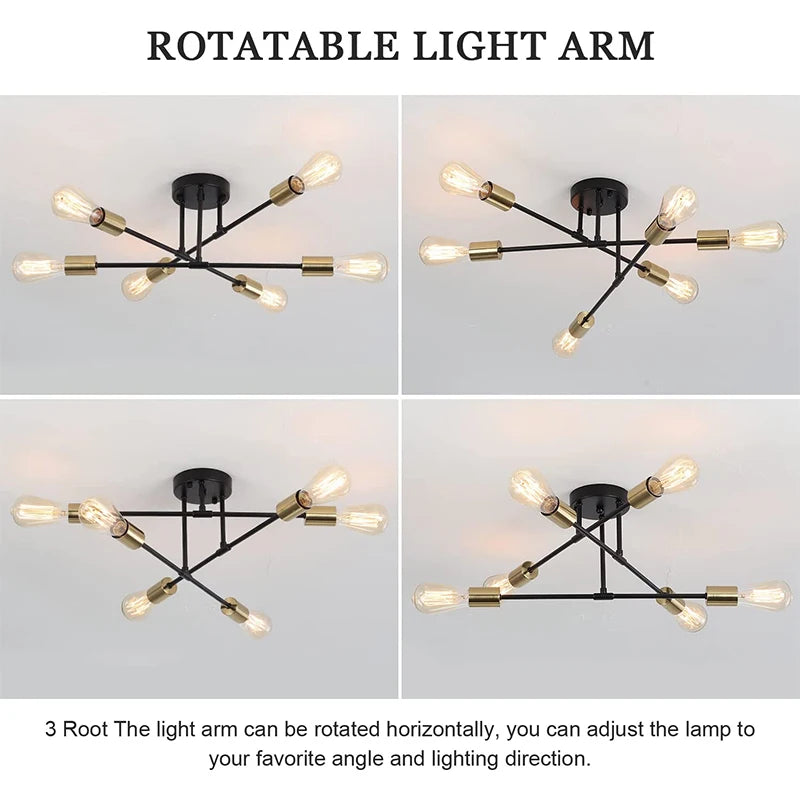 luxe rétro led lustre suspendu - vue 5 sur 9