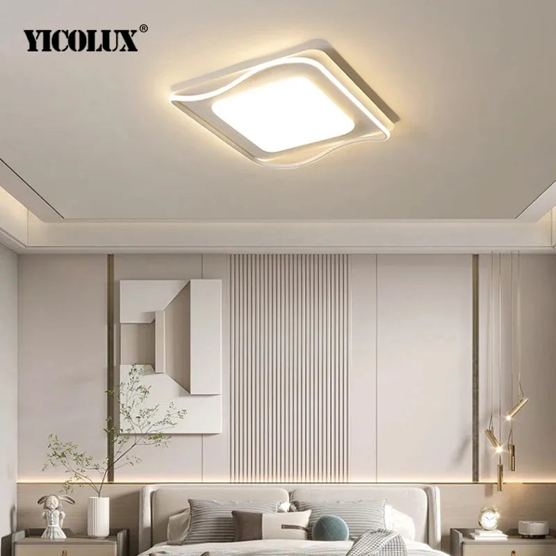 lustre led moderne éclairage intérieur lampe circulaire carrée