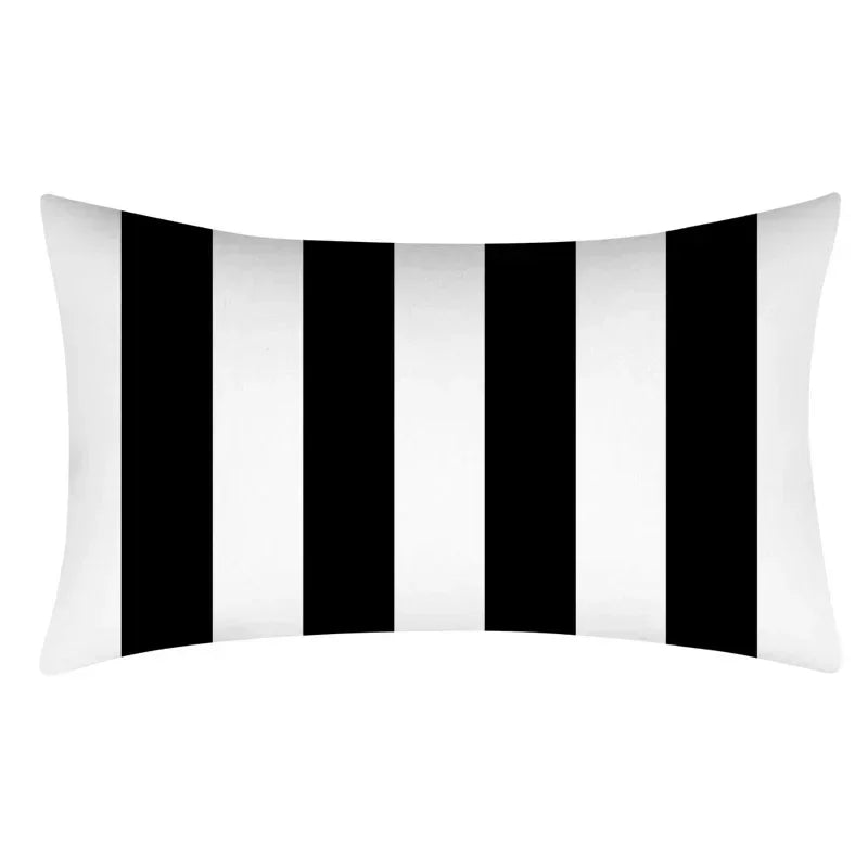 housse de coussin géométrique noir et blanc simple