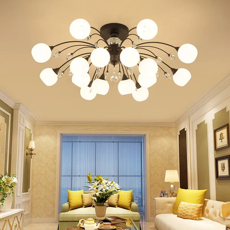 Plafonnier Salon Phare Lumière Luxe Cristal Chambre Lumière Lampes - vue 3 sur 5