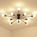 Rétro fer lustre noir/blanc 6/8/10 prises éclairage Vintage araignée lustre moderne plafonnier luminaire éclairage