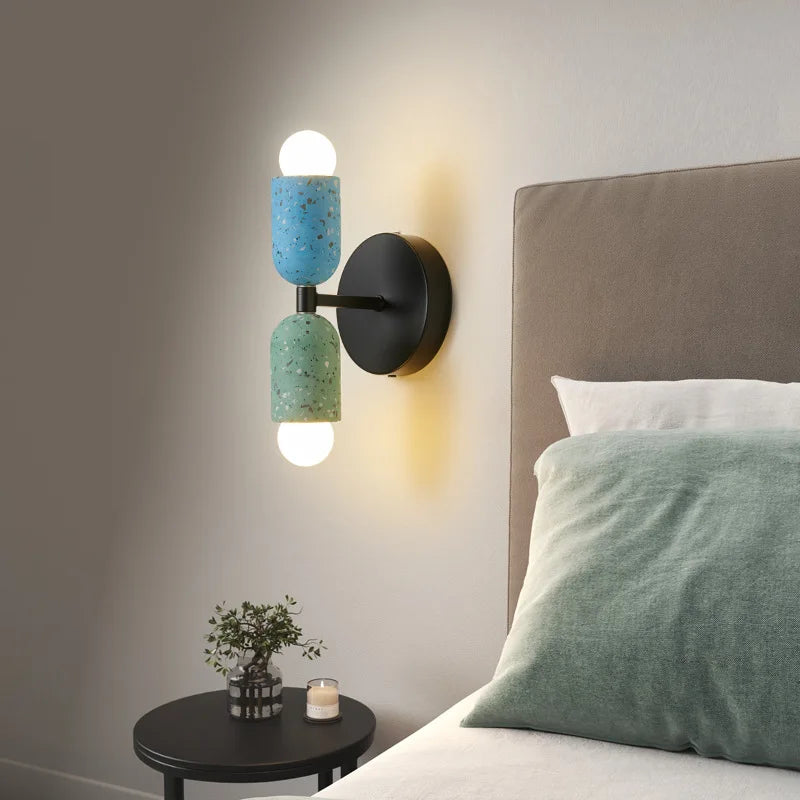 applique murale japonaise en ciment à double tête led - vue 6 sur 8
