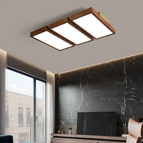 lustre à led moderne pour intérieur design en bois