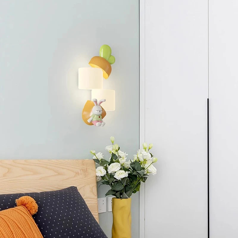 applique murale led en forme de lapin panda pour enfant - vue 4 sur 7