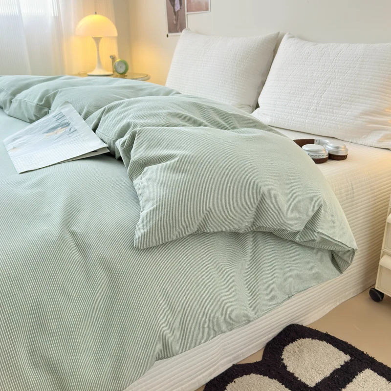 housse de couette en coton unie avec fermeture éclair