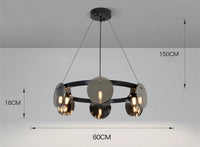Suspension en verre noir moderne