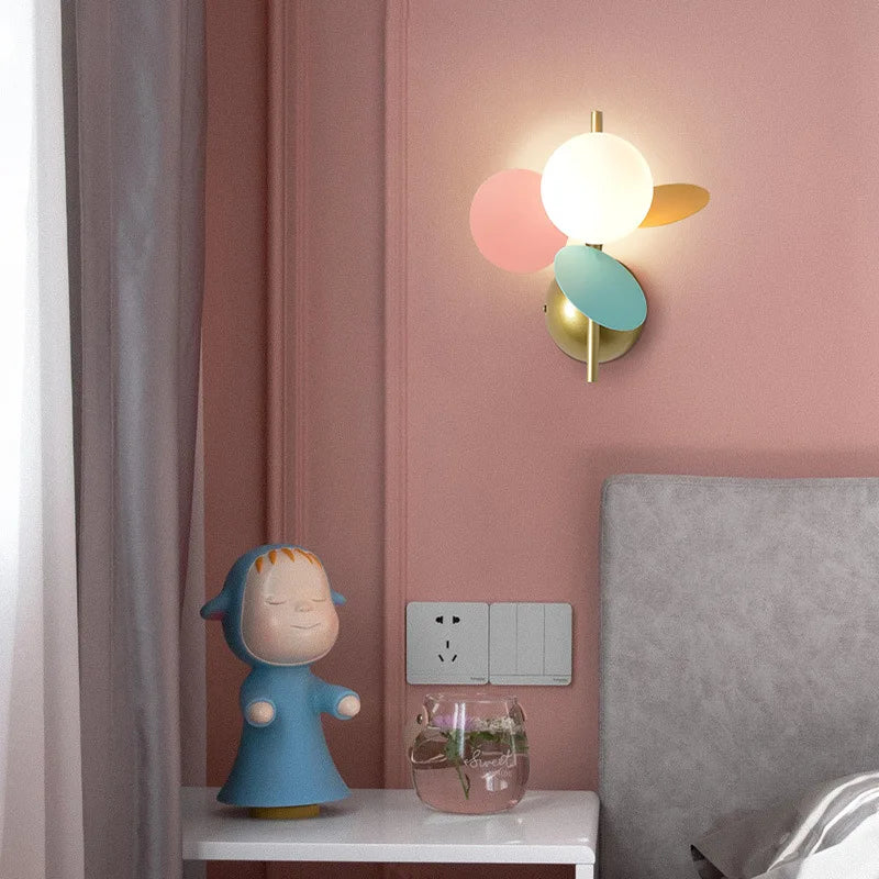 applique murale nordique macaron en fer décorative led pour enfant - vue 4 sur 12