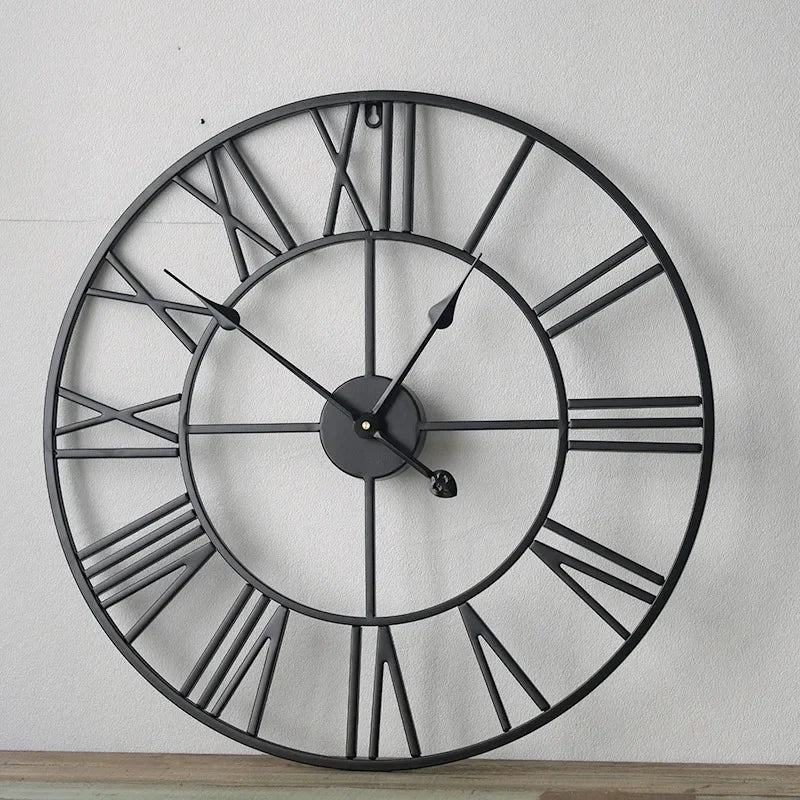 horloge murale moderne 3D rétro avec chiffres romains décoration intérieure - vue 7 sur 7