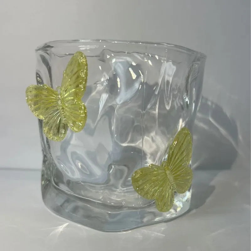 Verre irrégulier avec papillon 3d décoratif table - vue 3 sur 4