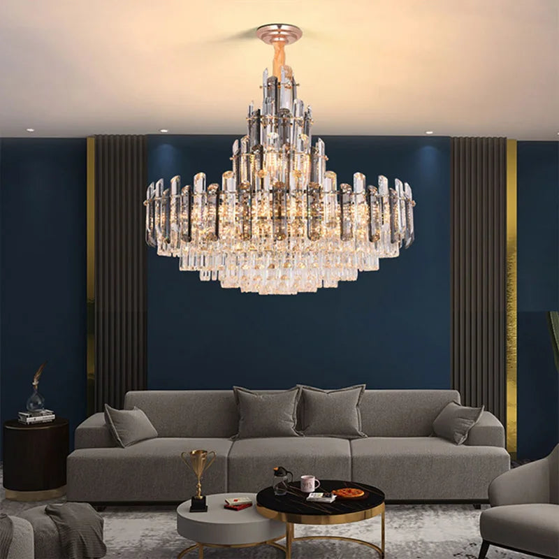 lustre suspendu ovales en cristal à led dimmable tendance 2022 - vue 5 sur 11