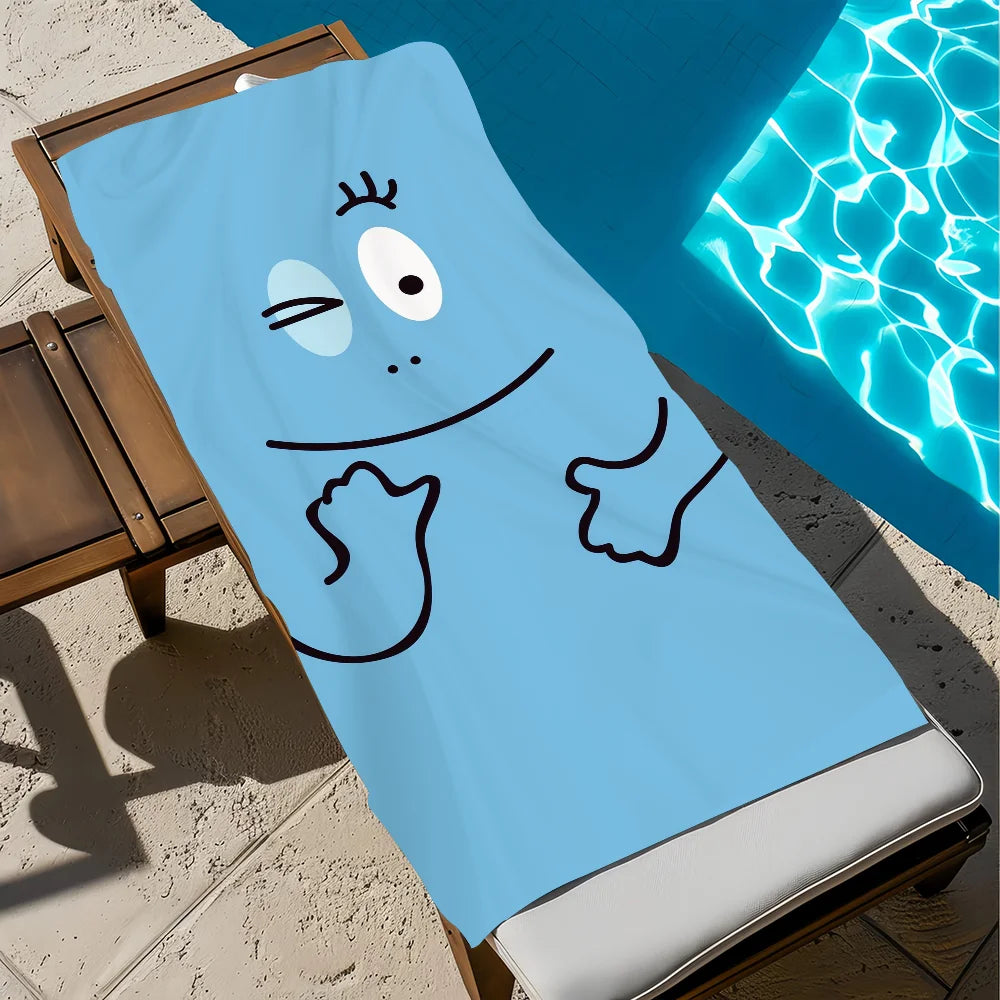 serviette de plage barbapapa motif cartoon sechage rapide