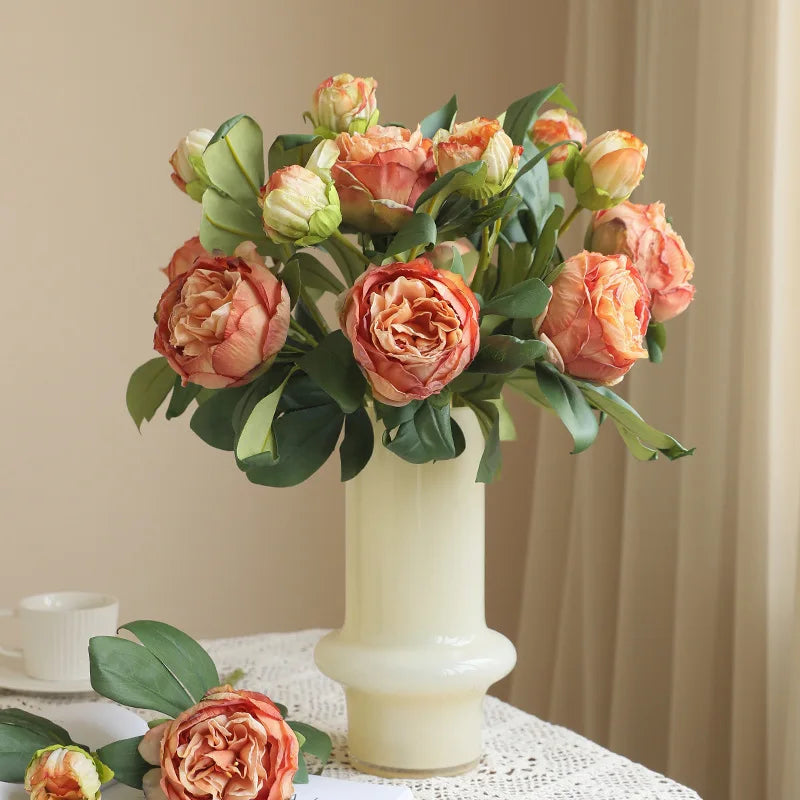 grandes fleurs artificielles de pivoine en soie pour décoration mariage - vue 6 sur 10