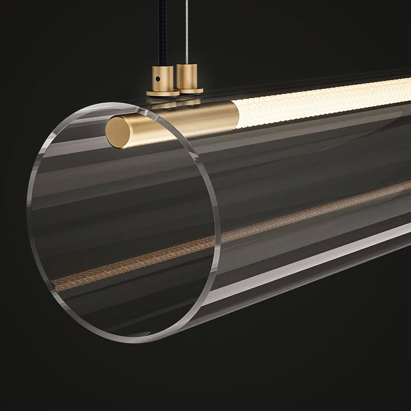 lampes suspendues long tube acrylique nordique pour restaurants et bars - vue 5 sur 9