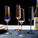 Verres a champagne biseautés design nordique cristal changeant