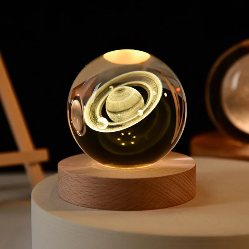 boule de cristal 3D système solaire gravé cadeau décoratif - vue 13 sur 32