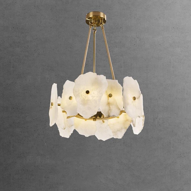 lustre de luxe en marbre naturel led pour restaurant et bar