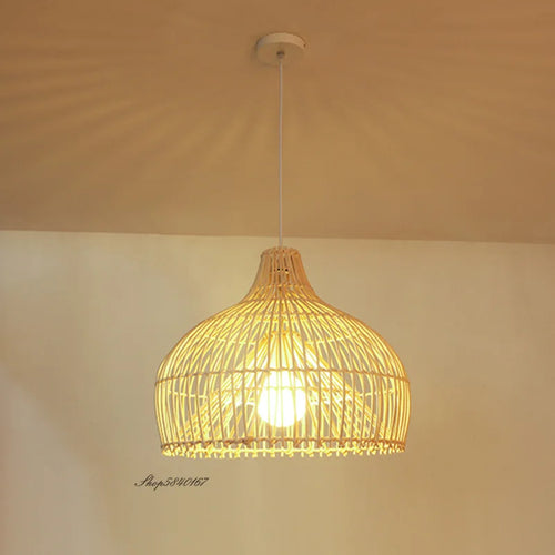 suspension en rotin japonais pour restaurant asiatique style pastoral