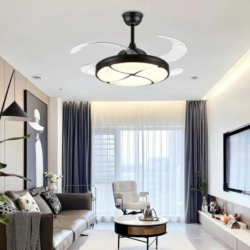 plafonnier moderne silencieux avec lumière intégrée et ventilateur - vue 4 sur 12