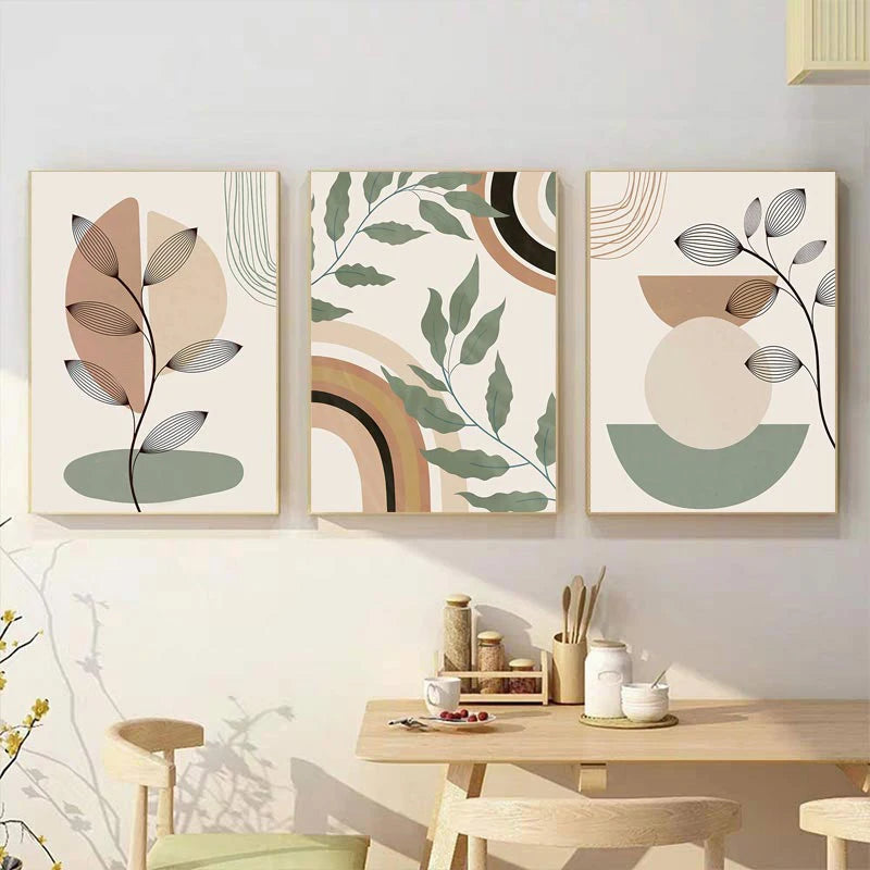 affiches boho peinture abstraite géométrique pour décoration intérieure
