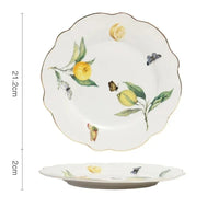 Assiette en ceramique motif citron style europeen elegante