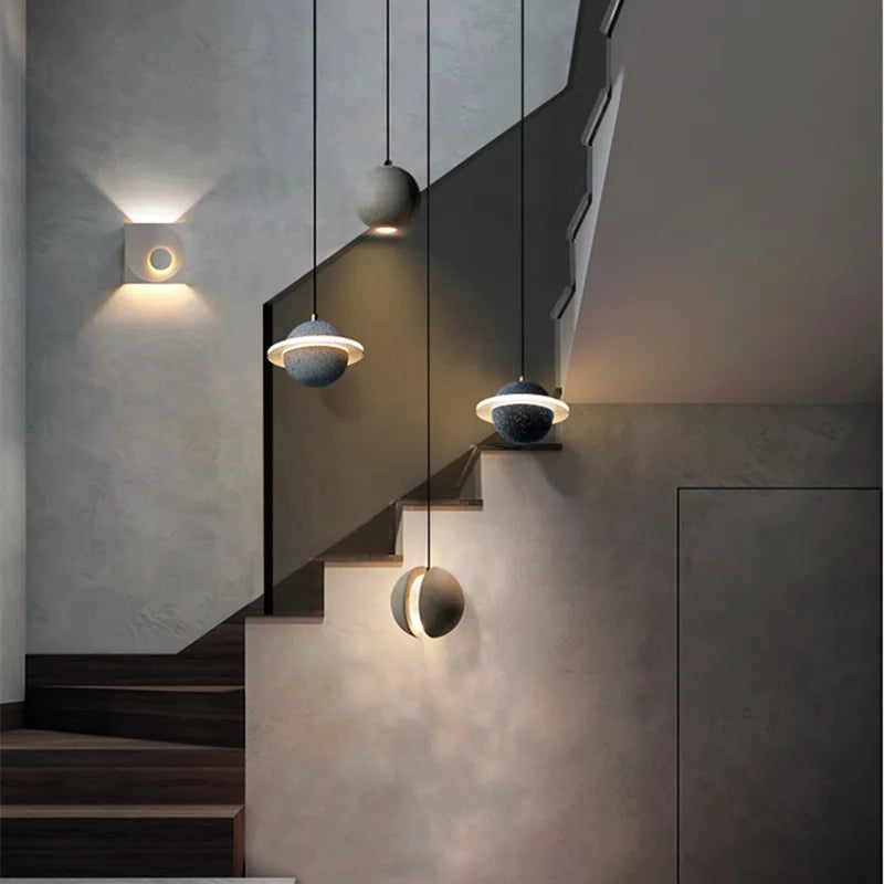 Planète marbre suspension salon chambre allée couloir chambre d'enfants décor lustre lampe Restaurant hôtel suspension - vue 6 sur 24