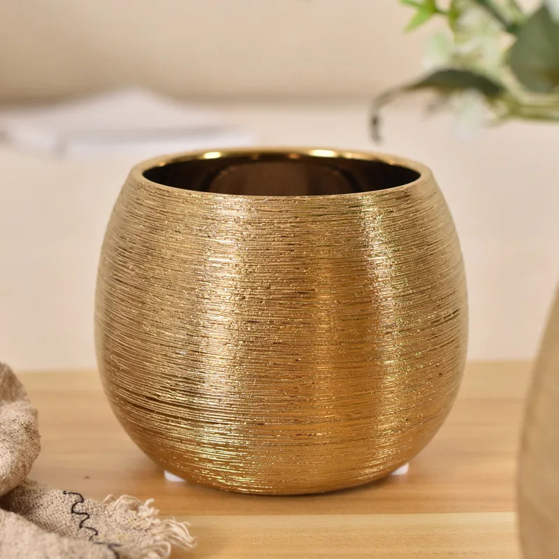 pot de fleur céramique décoratif style moderne succulent brossé - vue 5 sur 5