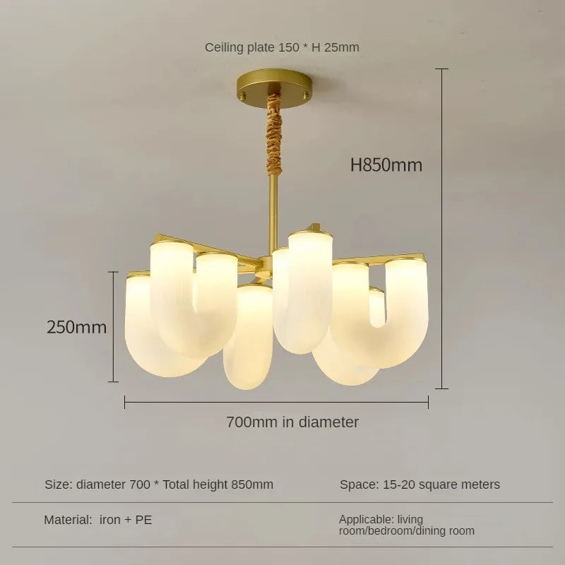 suspension led design nordique en fer pour intérieur moderne - vue 10 sur 10