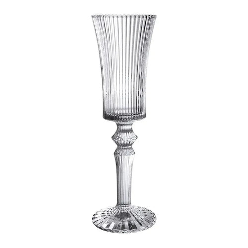 Verres champagne cristal rayures style rétro dégustation