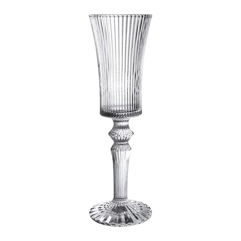 Verres champagne cristal rayures style rétro dégustation
