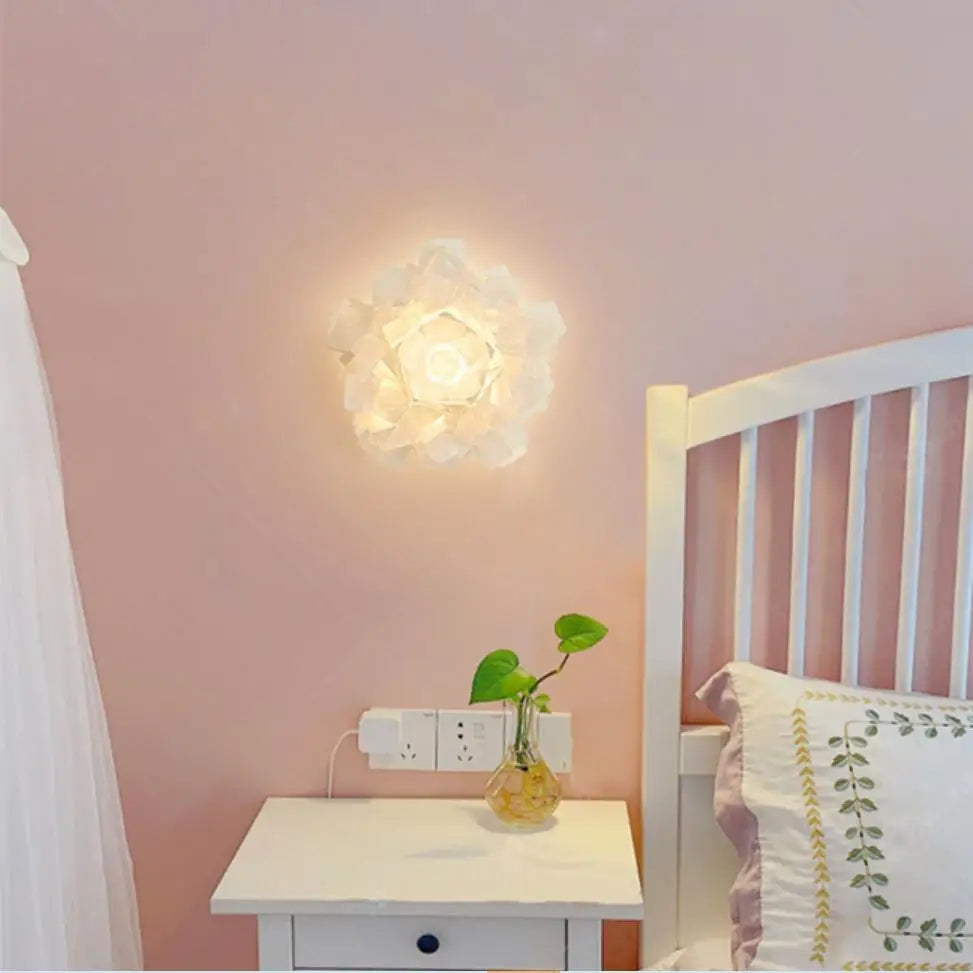 applique murale led acrylique romantique fleur blanche moderne - vue 3 sur 6