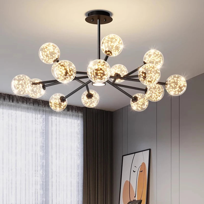 lustre décoration intérieur avec lampes suspendues fantaisie
