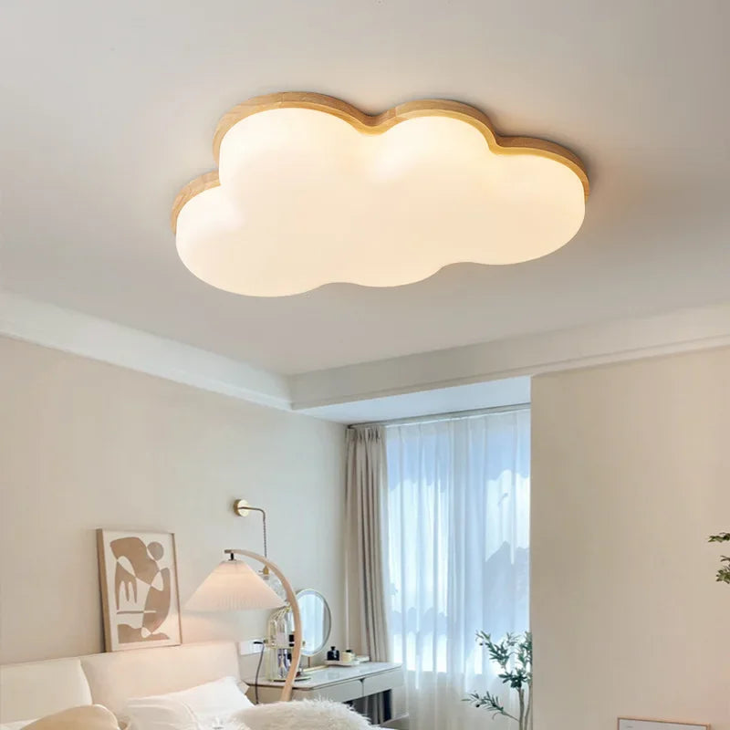 Plafonnier nordique en bois massif pour chambre à coucher - vue 4 sur 12
