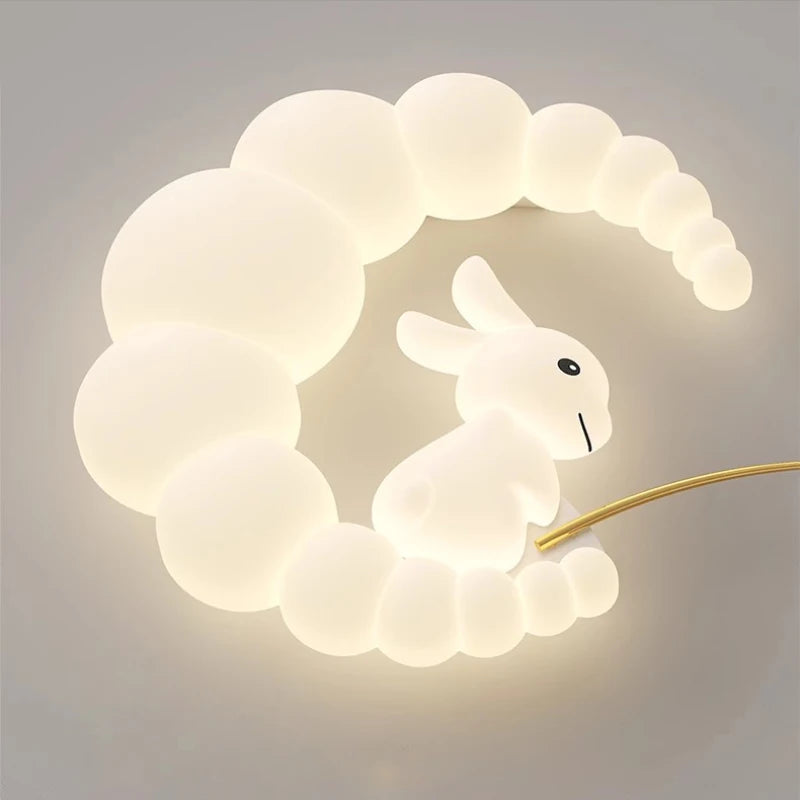 plafonnier lapin mignon pour chambre d'enfant moderne et chaleureuse - vue 6 sur 10
