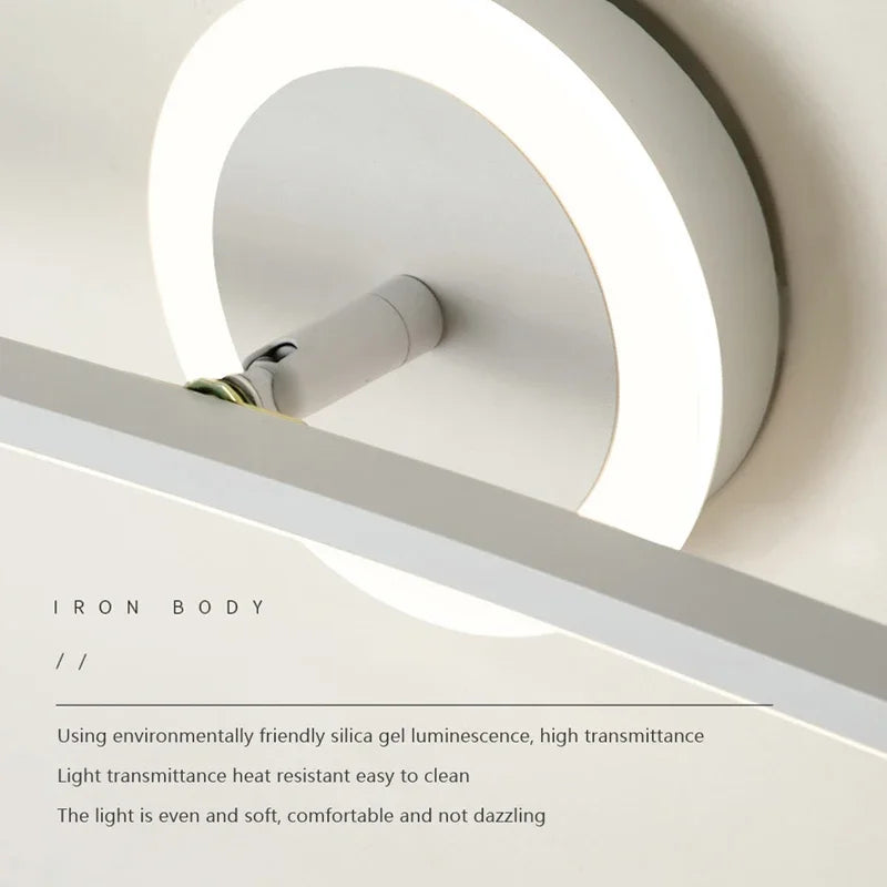 Applique murale LED ligne de salle de bain moderne lumière chambre salon étude mur lumière ambiante fer cuisson peinture lampes artisanales et lanterne - vue 5 sur 10