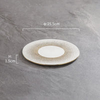 Assiettes plates ceramique rondes style japonais minimaliste