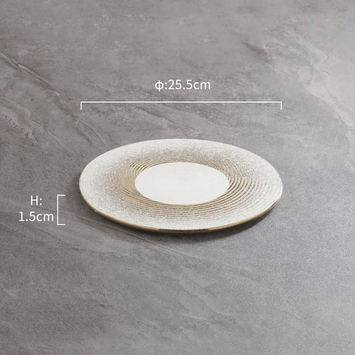 Assiettes plates ceramique rondes style japonais minimaliste