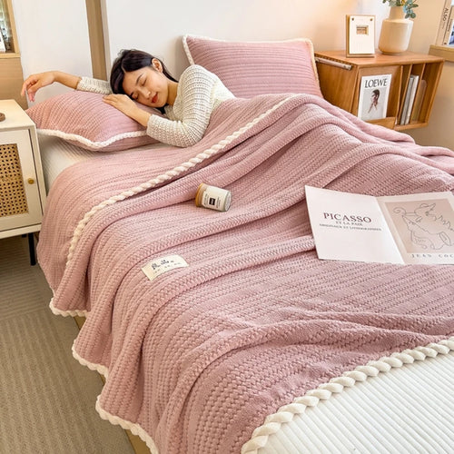Plaid polaire douceur pour canapé chambre et voyage