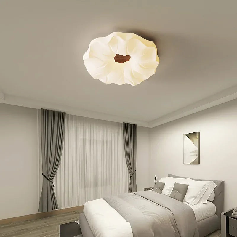 lustre led moderne avec moule fleurs en style nordique loft - vue 6 sur 11