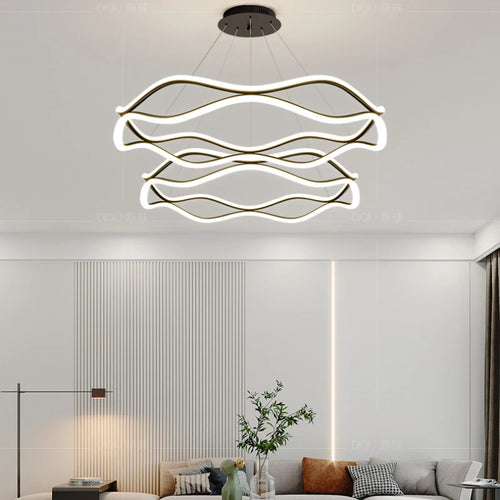 Lustre Nordique LED Lumière Pour Chambre Salon Salle à manger De Luxe Anneau Suspension Décor À La Maison