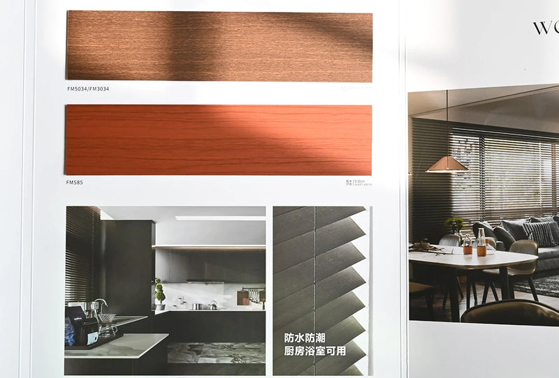 Store vénitien bois horizontal sans cordon salon moderne