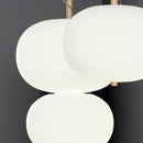Kobuc Design nordique salon suspension avec grande boule ronde abat-jour en verre créatif bois lustre salle à manger chevet