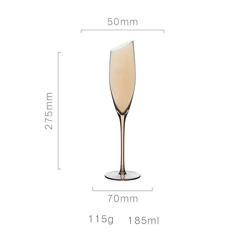 Verres champagne biseautés cristal style nordique créatif