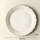Assiettes plates ceramique relief retro pour restaurant desserts