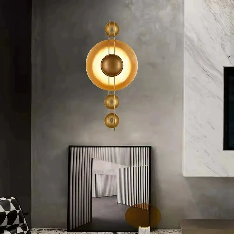 applique murale art déco en métal doré pour décoration intérieure - vue 5 sur 8