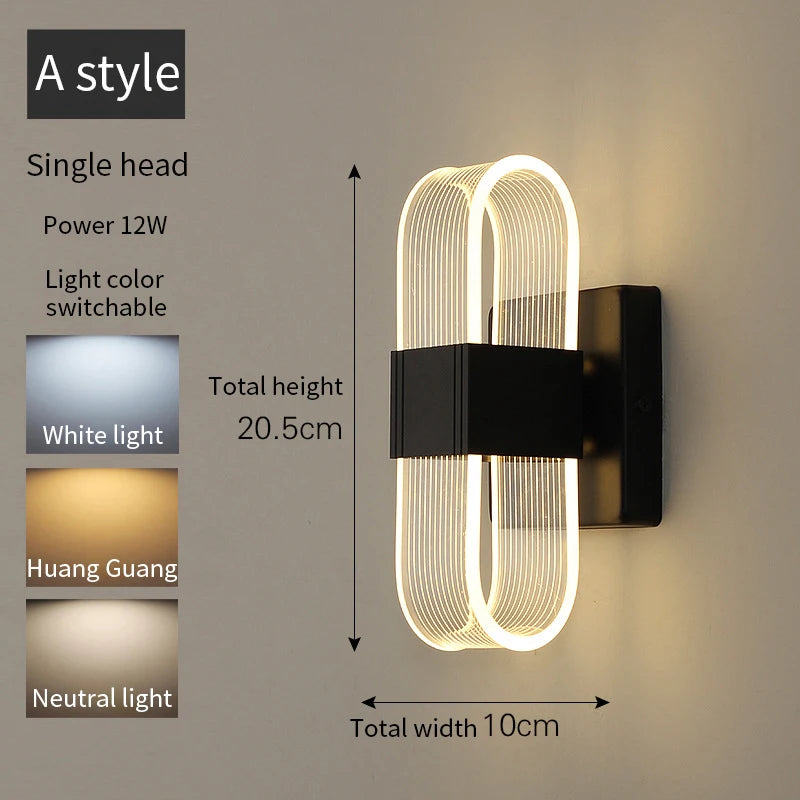 applique murale moderne en acrylique design nordique led décorative