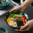 Bol ramen japonais ceramique motif floral 1200ml